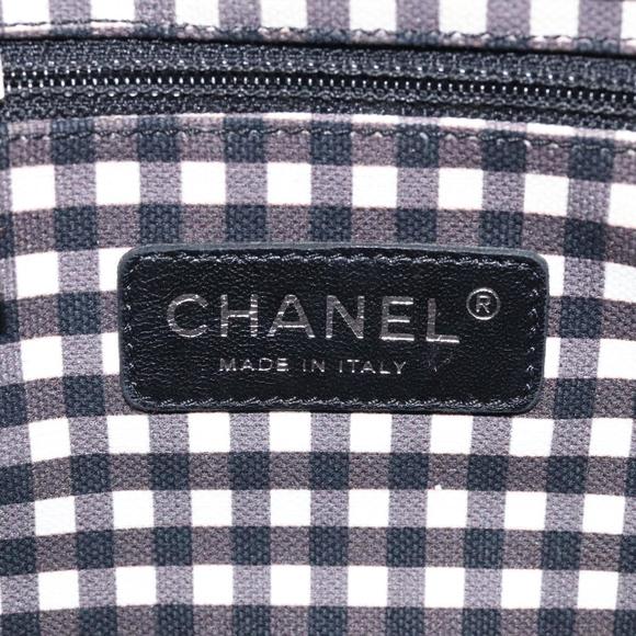 CHANEL Hand Bag Canvas Black CC Auth BD1200